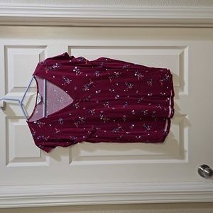 Purple flower print top